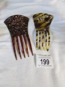 2 vintage hair combs