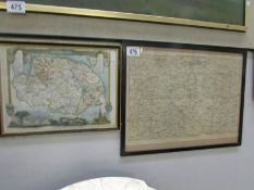 2 framed and glazed maps