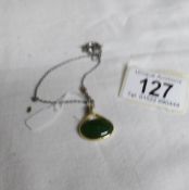 A Cornish serpentine stone pendant on chain