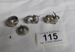 3 miniature silver boxes