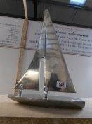 An art deco aluminium sailing ship