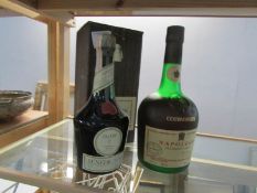 A bottle of Corvoisier Napoleon old Liqueur cognac with box and a bottle of D.O.