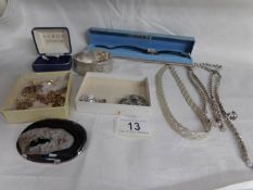 A mixed lot of costume jewellery and a ladies wrist watch