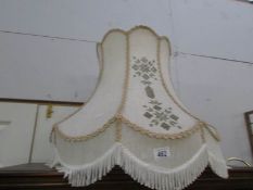 A handmade embroidered 'Lefkara' lampshade