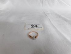 A 14ct yellow gold diamond solitaire ring