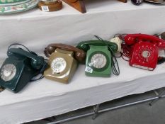 4 vintage dial telephones