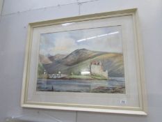 A framed and glazed watercolour entitled 'Eilean Bonan' and signed Fred Stott