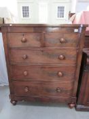 A Victorian mahogany 2 over 3 chest of drawers