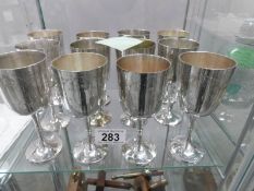 12 silver plate goblets