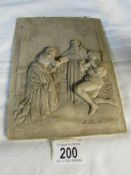 A marble constitute plaque inscribe A Rerovatie 1895