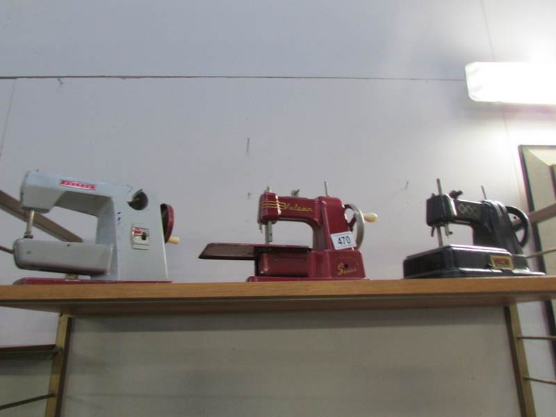 3 children's sewing machines being grey Vulcan,