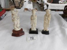 3 late 19th/ early 20th century carved figures