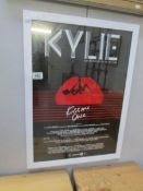 A framed and glazed Kylie Minogue 'Kiss Me Once' tour poster