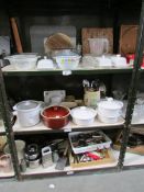 3 shelves of kitchenware