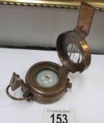 A brass compass