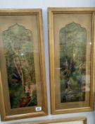 A pair of framed and glazed woodland scenes