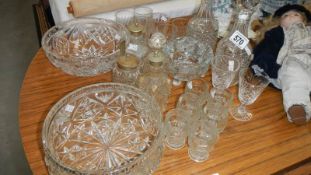 A mixed lot of glassware