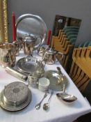 A mixed lot of silver plate and stainless steel