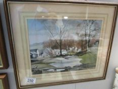 A framed and glazed rural scene