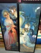A pair of framed and glazed romantic prints