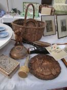 A mixed lot of wooden items etc