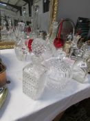 A mixed lot of glass ware including decanters