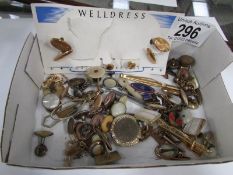 A mixed lot of cuff links, tie studs etc
