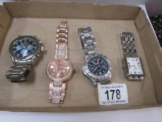 4 gents wrist watches