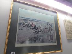 A framed and glazed limited edition print signed by Terence Cuneo