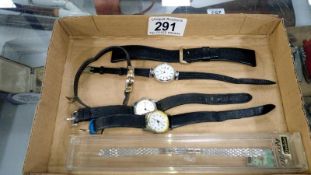2 ladies wrist watches and 2 straps