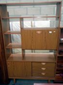 A teak effect wall unit