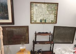 3 framed and glazed maps