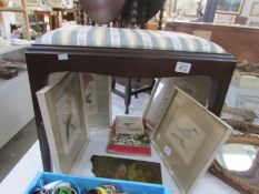 A mahogany dressing table stool