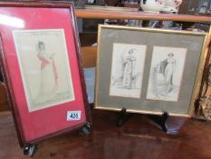 2 framed and glazed fashion prints