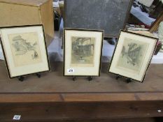 3 framed and glazed studies of pubs