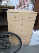 A 2 over 5 chest of drawers