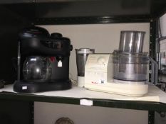 A coffee machine and a food processer