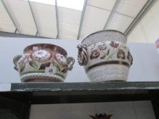2 decorative plant pots