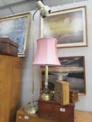 A table lamp and a standard lamp