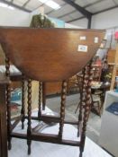 A small oak gate leg table