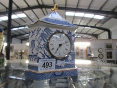 A Wedgwood willow pattern clock