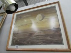 A modern framed and glazed print