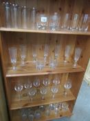 4 shelves of drinking glasses