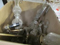 A box of chandeliers for restoration