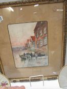 A framed and glazed watercolour initialled D.B.