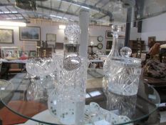 A mixed lot of decanters,