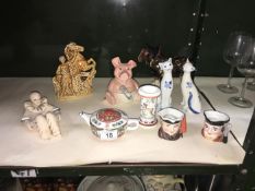 A mixed lot including Wade piggy bank,