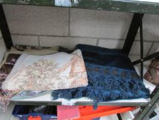 A Chenille table cloth and other items
