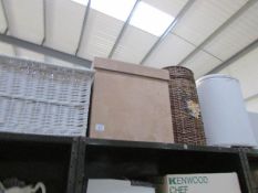 2 wicker linen bins,