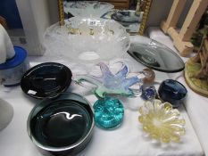 A mixed lot of glass including coloured